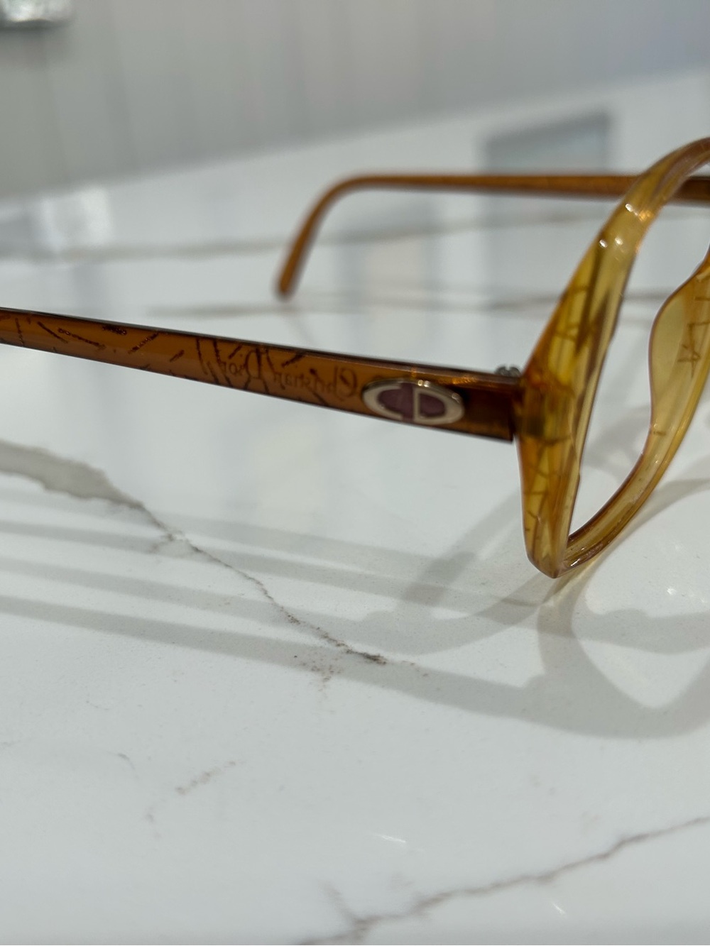 Vintage Christian Dior Amber and Gold Tortoiseshell Eyewear Frames